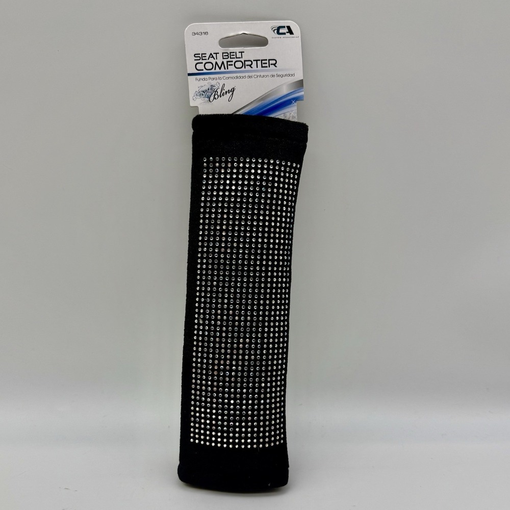 Bling Rhinestone Seat Belt Comforter Shoulder Pad‎ By Custom Accessories 8.6" L